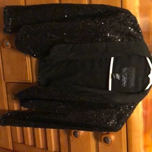 Sequin black crop blazer